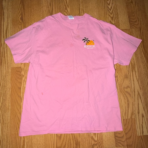 Port and Company Tops - Rhode Island Pink Beach Life T-Shirt